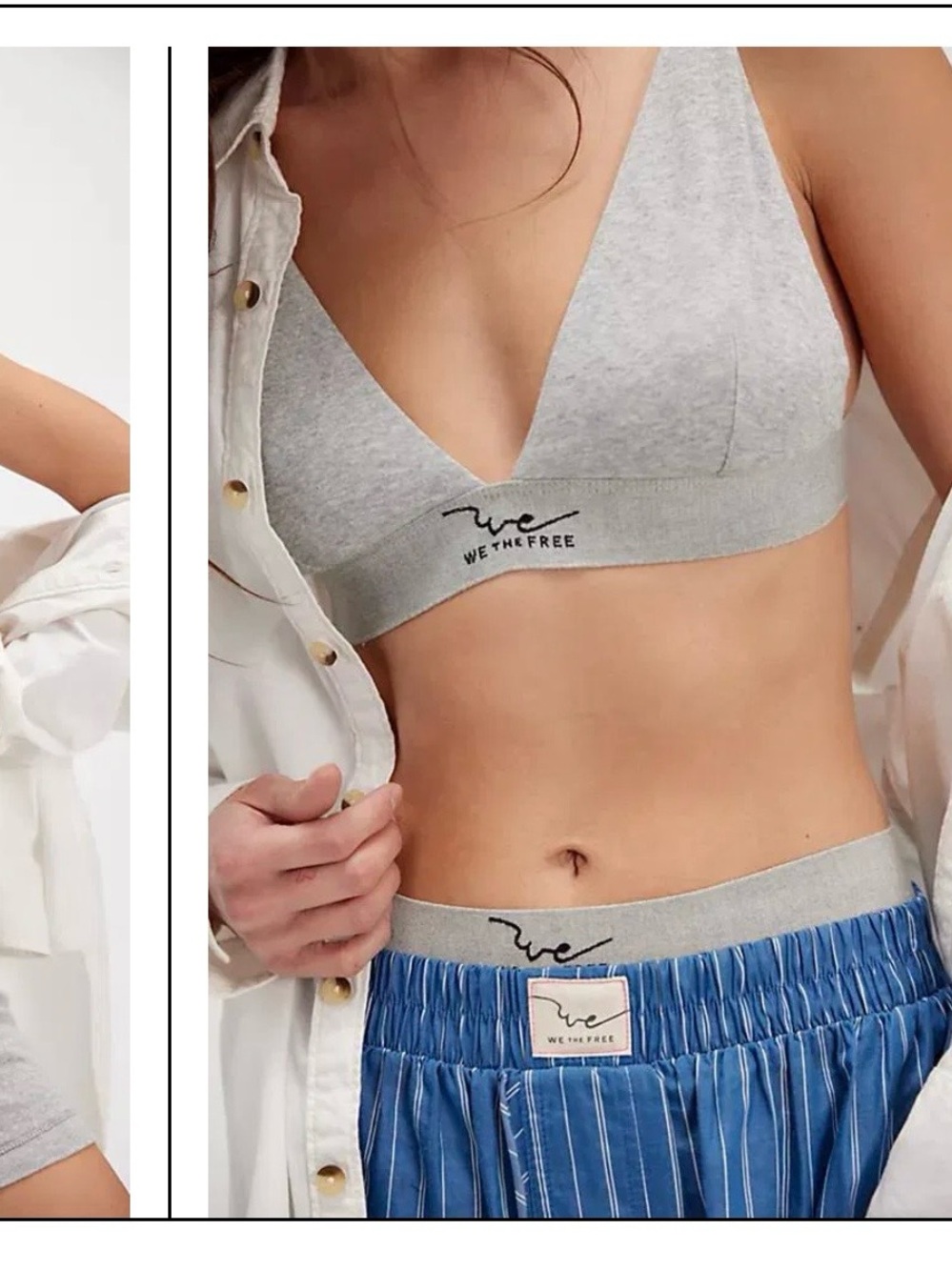 Free People Grey Cotton Bralette